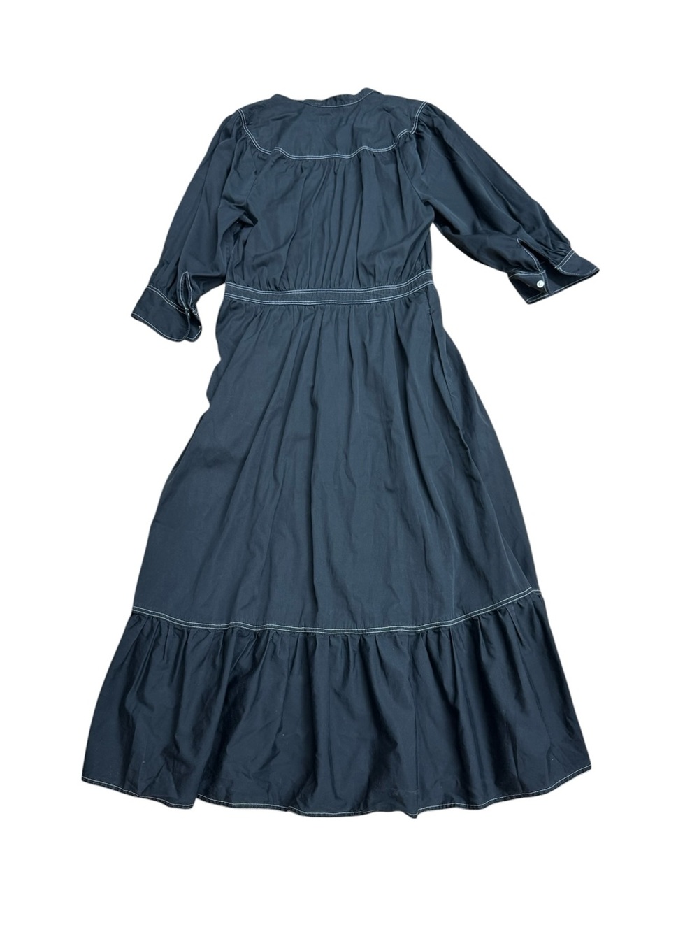 Ralph Lauren Black Midi Dress with Ruffle Hem - Picture 3 of 14
